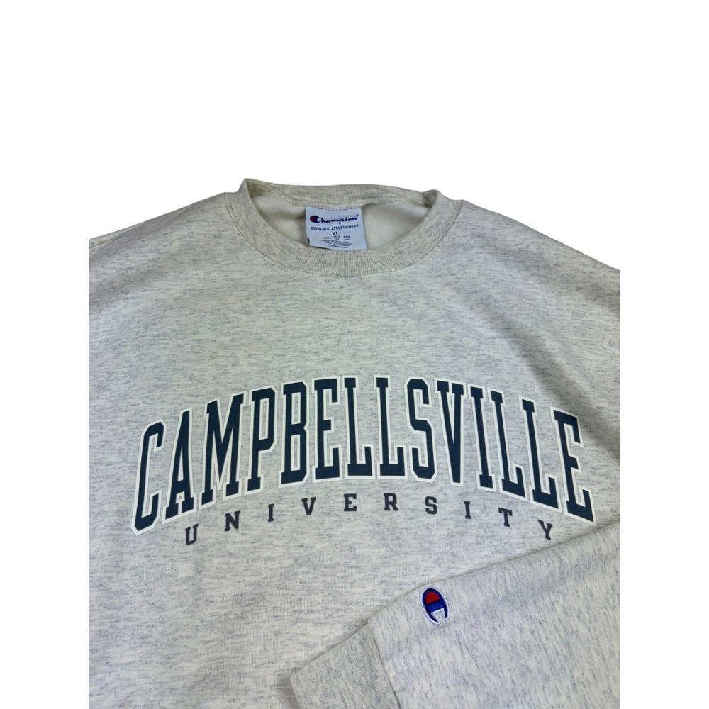 Champion Campbellsville University Sweatshirt Mens XL Grey Crewneck Pullover